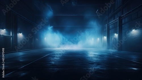 Dark Empty Street Dark Blue Background an Empty Dark