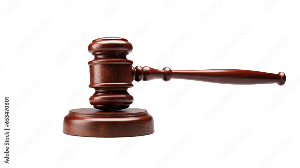 wooden gavel, judges gavel isolated on transparent background. Generative ai wooden gavel, judges gavel isolated on transparent background. Generative ai