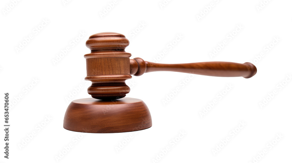 wooden gavel, judges gavel isolated on transparent background. Generative ai wooden gavel, judges gavel isolated on transparent background. Generative ai