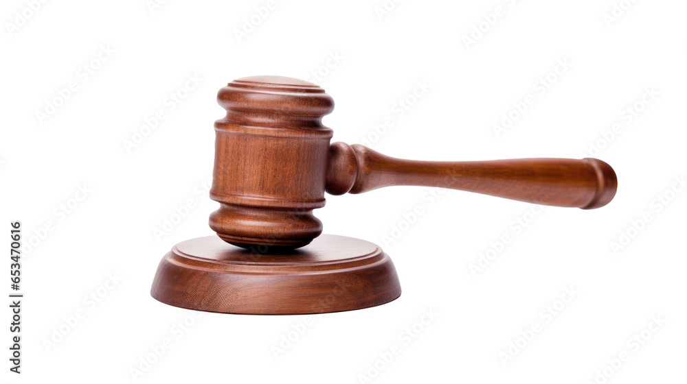 wooden gavel, judges gavel isolated on transparent background. Generative ai wooden gavel, judges gavel isolated on transparent background. Generative ai