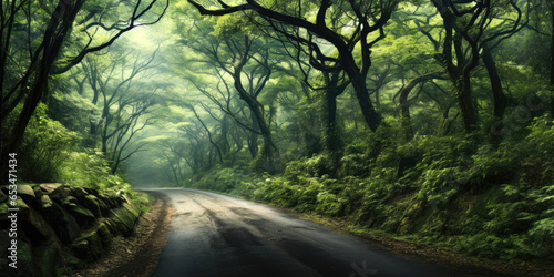 Road through a deep forest....