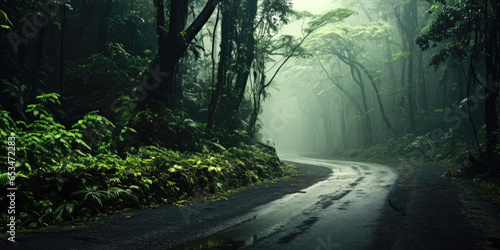 Road through a deep forest....