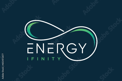 Energy infinity logo design vector with creative element concept