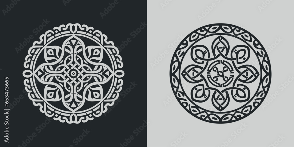 Illustration of an ornament in Nordic and Scandinavian style for logo Illustration of an ornament in Nordic and Scandinavian style for logo