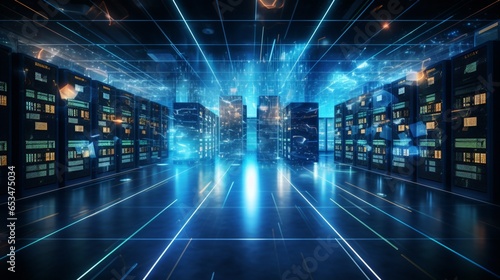 Wallpaper Mural a detailed image showcasing a high-performance computing cluster, the backbone of technology driving advancements in Data Analytics. Torontodigital.ca