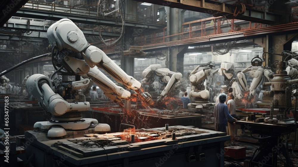 a hyper-realistic scene showcasing the artistry of Robotics, where machines come to life with intricate design and functionality.