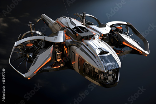 futuristic gunship concept