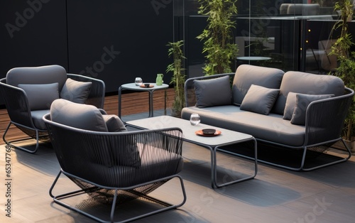 A set of modern sofa and co...