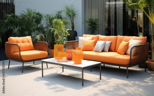 A set of modern sofa and co...