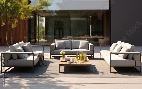 A set of modern sofa and co...