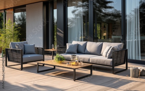 A set of modern sofa and co...