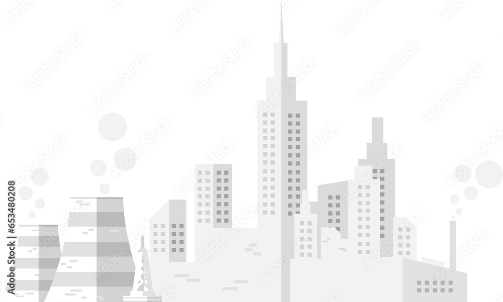 City and industry Landscape Illustration