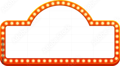 Neon Bulb. Retro Light Frame