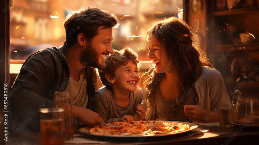 Joyful Family Pizza Night