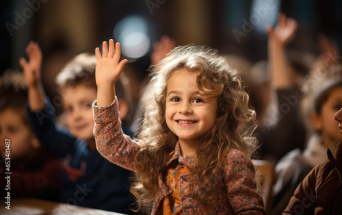 Smiling child in a class at...