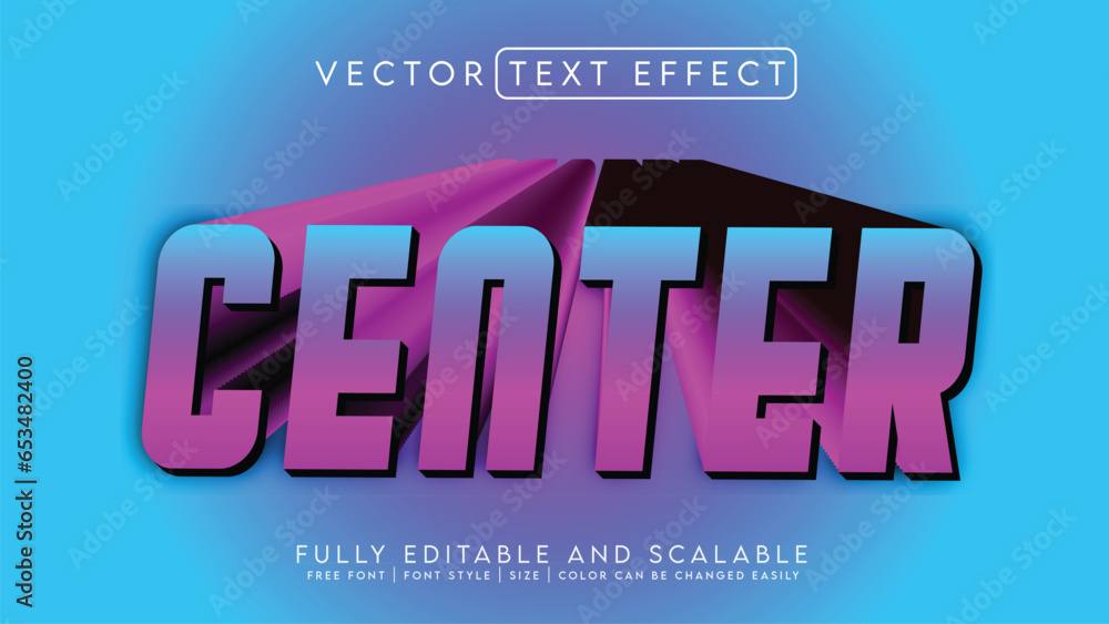 3D Text Effect _Fully Editable and Scalable Vector (Center)