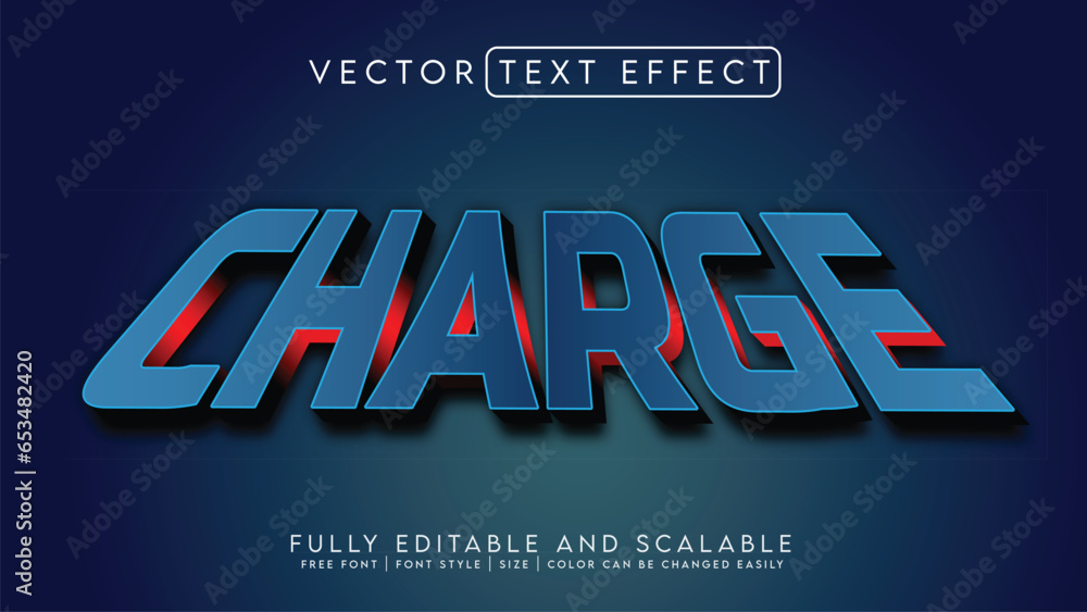 3D Text Effect _Fully Editable and Scalable Vector (Charge)
