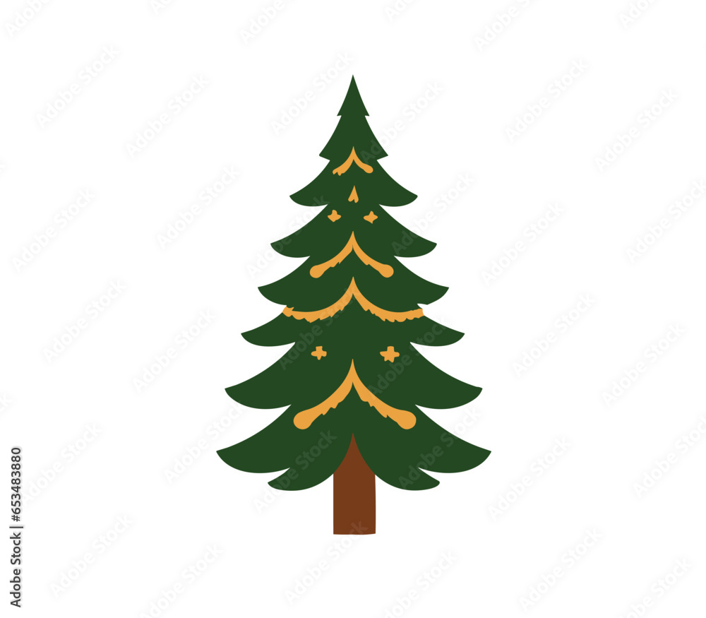 Decorated Pine Tree image creative symbol cartoon vector PNG design Decorated Pine Tree image creative symbol cartoon vector PNG design