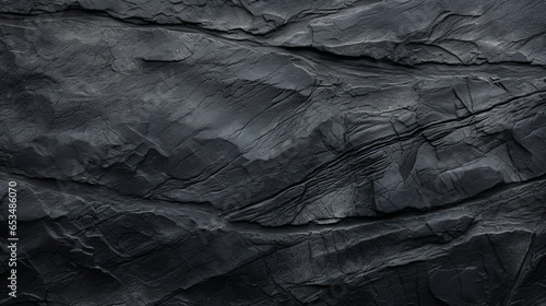 Black stone texture isolated background. AI generated image