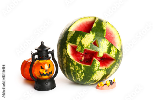 Carved watermelon for Hallo...