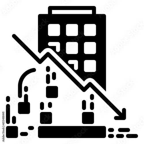 bankruptcy icon, glyph icon style
