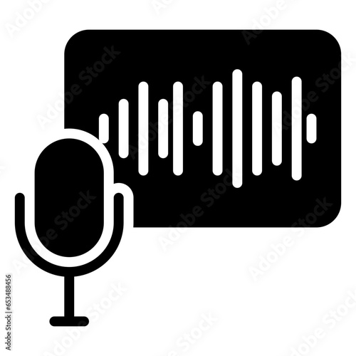 voice record icon, glyph icon style