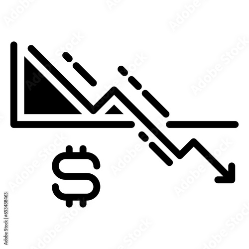 Decrease icon, glyph icon style