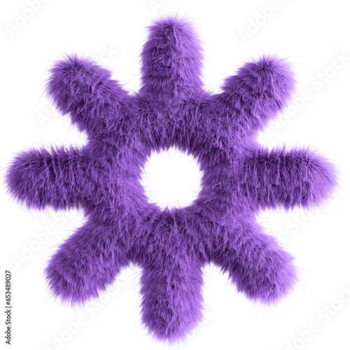 Konstfotografi Purple fluffy 3D sun icon