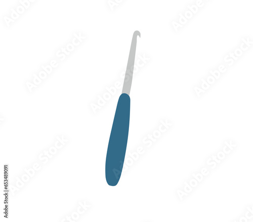 Crochet hook hand crafting tool cartoon vector PNG design