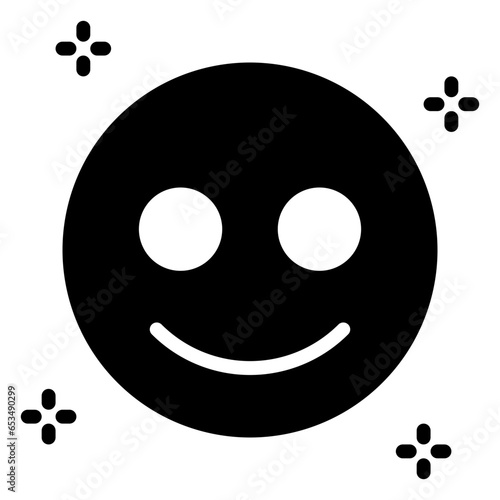 Happy icon, glyph icon style