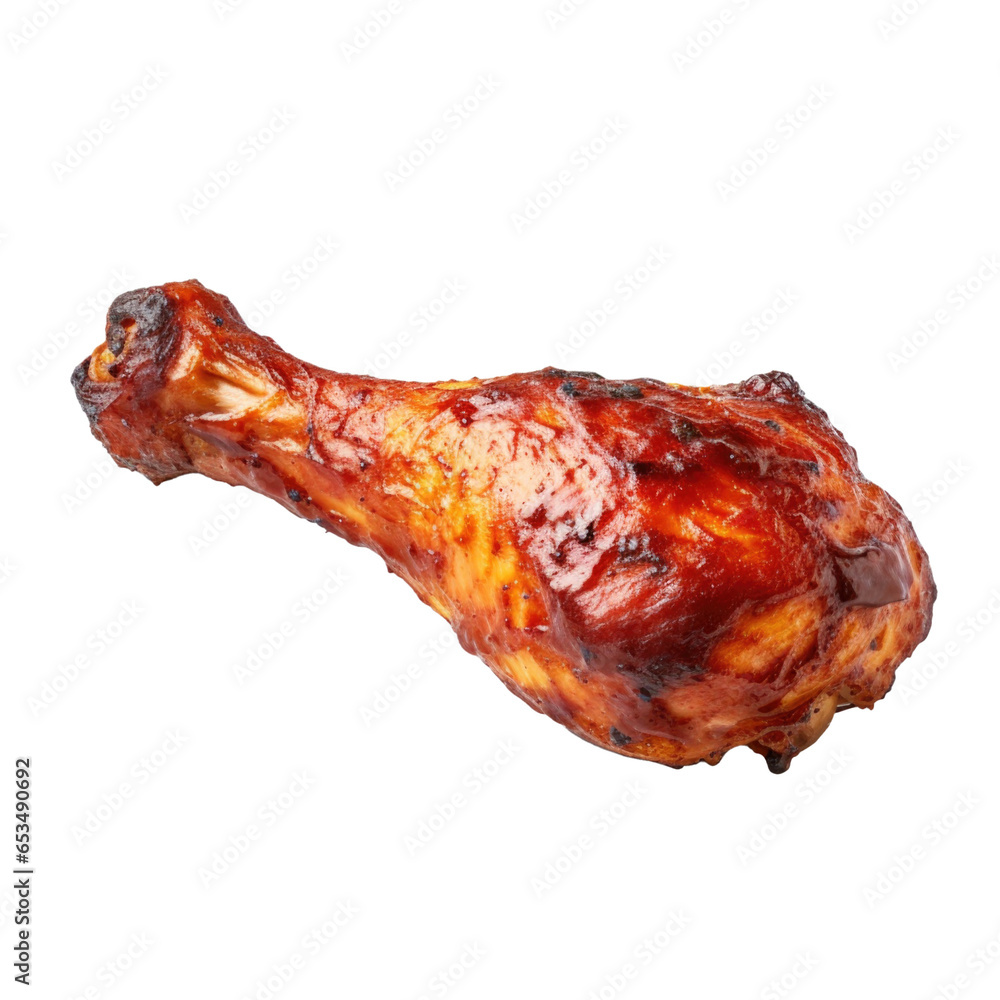 Barbecue Chicken Drumstick Isolated on a Transparent Background Barbecue Chicken Drumstick Isolated on a Transparent Background