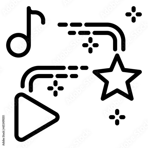 Entertainment icon, line icon style