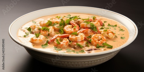 Embark on a journey of culinary delight with this exquisite bisque creation, where plump shrimp and tender chunks of lobster mingle harmoniously in a creamy, flavorful broth infused with
