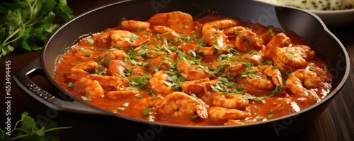 An irresistible Cajun delicacy that presents crawfish tails bathed in a vibrant orangehued sauce, bursting with the warmth of es such as paprika, cayenne, and thyme, creating a harmonious photo