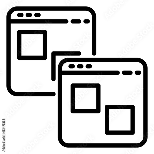 Duplicate icon, line icon style