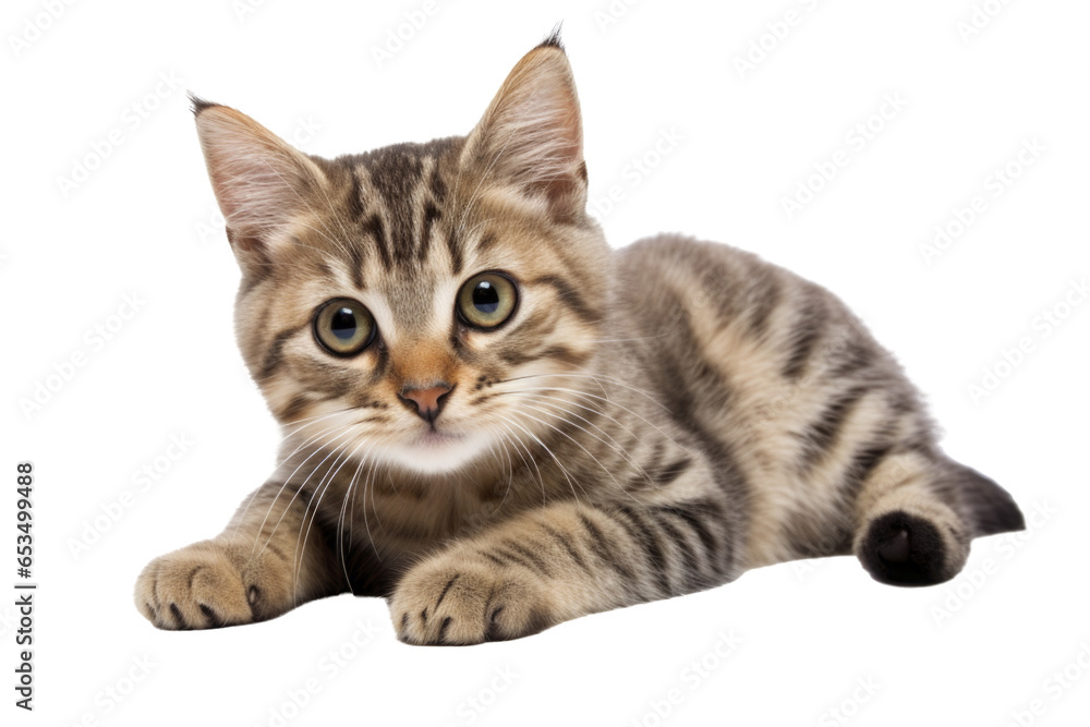 Lovely cat on isolated transparent background