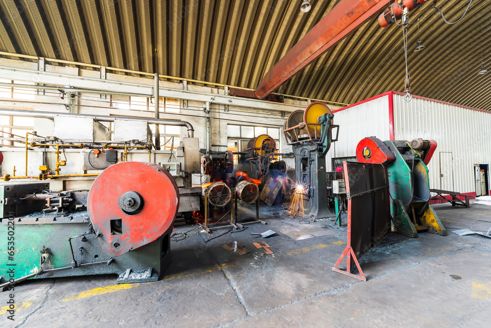 Fototapeta premium The production workshop of the spade factory