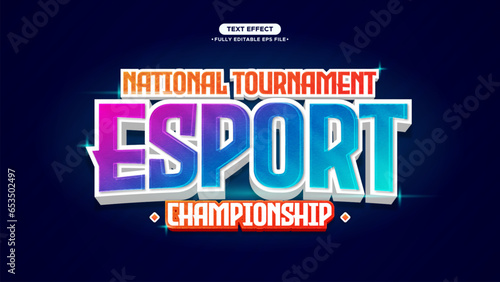 esport vector logotype for tournament and championship. glow and shiny style. editable font and text
