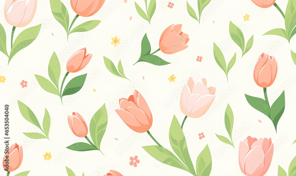 a cute tulip pattern_Generative AI a cute tulip pattern_Generative AI