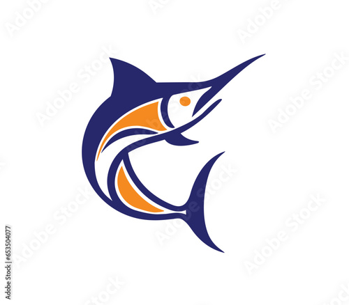 Marlin swordfish logo PNG creative symbol vector design