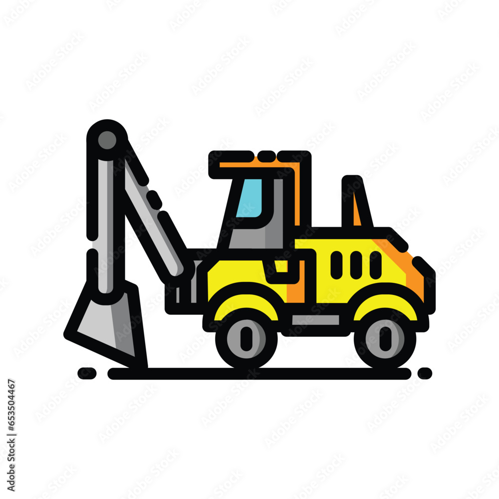 Naklejka premium heavy equipment of construction tool vector illustration icon