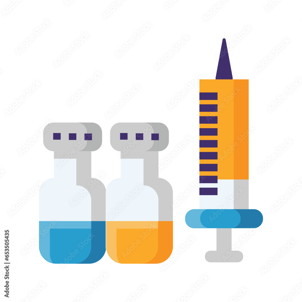 syringe of healthcare and medicine flat icons syringe of healthcare and medicine flat icons