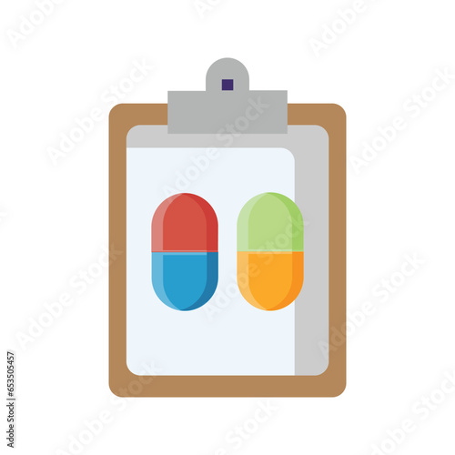 receipt of healthcare and medicine flat icons