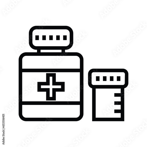 receipt of healthcare and medicine line icons
