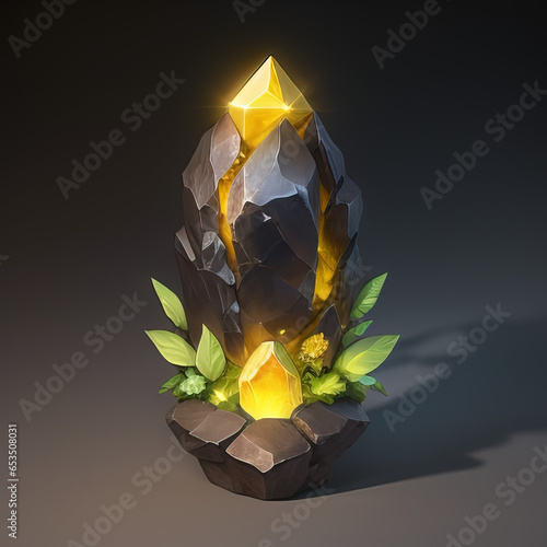 Magic Gemstone Crystal Gem - Fantasy Game Asset