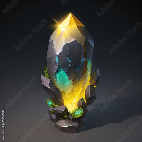 Magic Gemstone Crystal Gem - Fantasy Game Asset