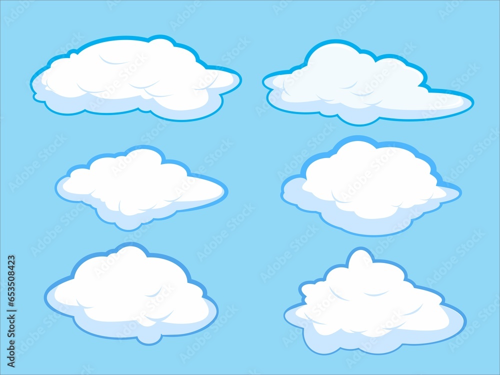Set of Cloud Pieces Vector illustration