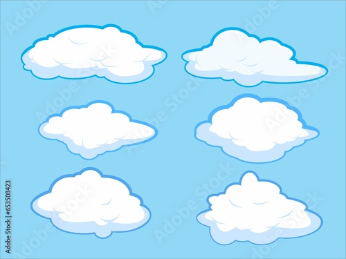 Set of Cloud Pieces Vector illustration