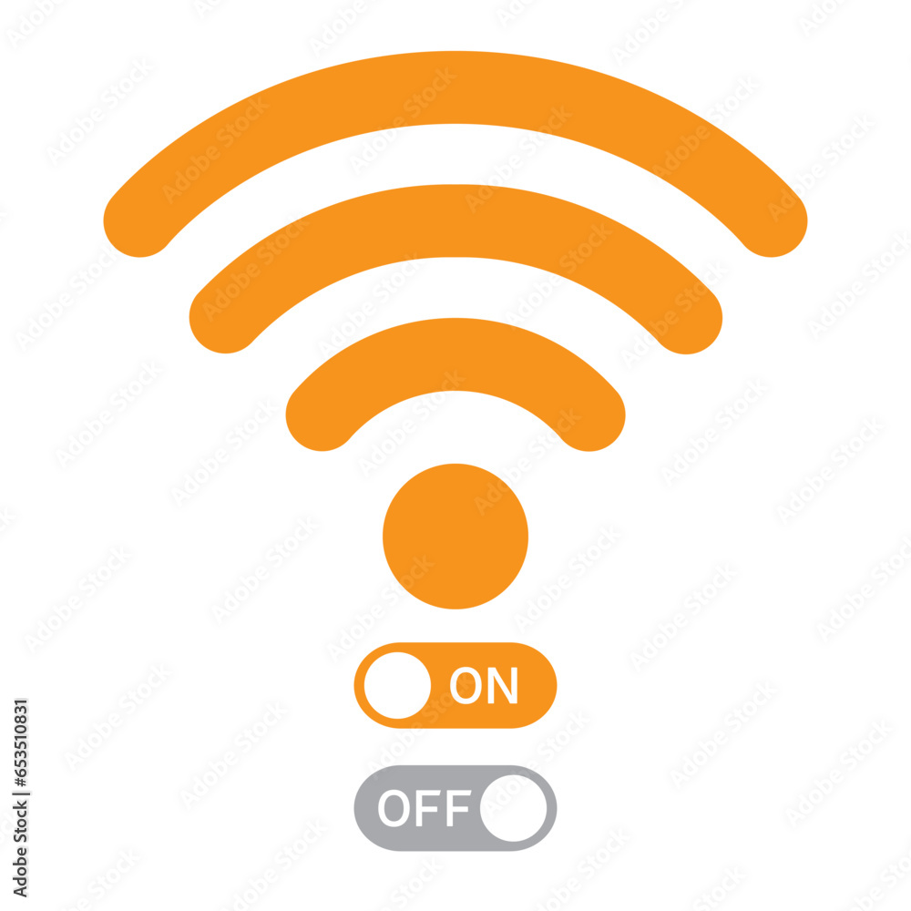 Wifi on off flat vector icon. Online offline wifi icon vector. On off internet network concept. Eps10 vector illustration. Wifi on off flat vector icon. Online offline wifi icon vector. On off internet network concept. Eps10 vector illustration.