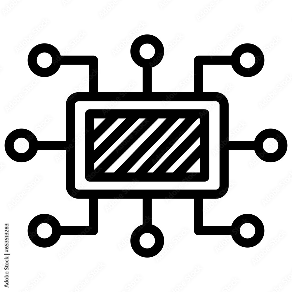 Microfabricration Outline Icon Microfabricration Outline Icon